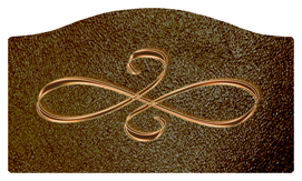 DASHELL-601-CP-SH-BR Copper Scroll Shimmer Brown Background